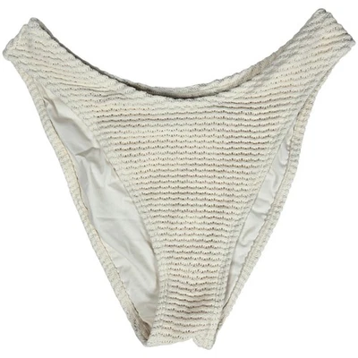 J. Parte inferior de biquíni de crochê Crew Sunny em branco antigo CI289 S nova com etiquetas - Imagem 1 de 4