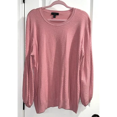 Investments Blush Crew Neck Sweater EUC 2X - Image 1 of 4