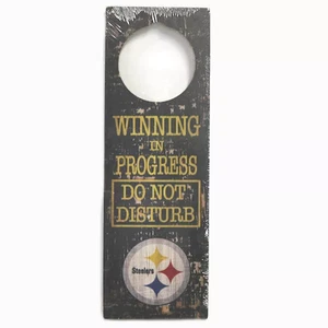 NFL Door Sign Pittsburgh Steelers "Winning in Progress Do Not Disturb" - Picture 1 of 1