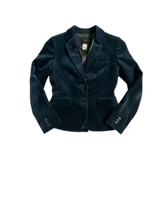 J Crew Schuljungen Blazer Samt blau türkis gefüttert adrette Arbeit Karriere Damengröße 0 - Bild 1 von 8