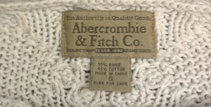 Abercrombie & Fitch Sz S Vintage Cotton Raime Knit Pullover Fisherman Sweater - Picture 1 of 7