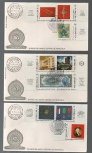Venezuela: 1990; Scott 1439, complete set in 3 FDC, VS0213 - Picture 1 of 2