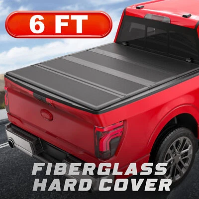 Truck Tonneau Cover For 1983-2011 Ford Ranger 6FT Bed On Top 4 Fold Fiberglass - Image 1 of 4
