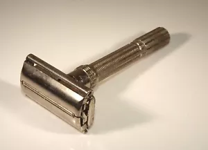 Navaja de afeitar de seguridad ajustable delgada J-1 vintage 1964 - Imagen 1 de 7