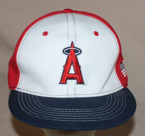 Angels MLB Baseball Hat Red White Blue American Flag Budweiser Adjustable Cover
