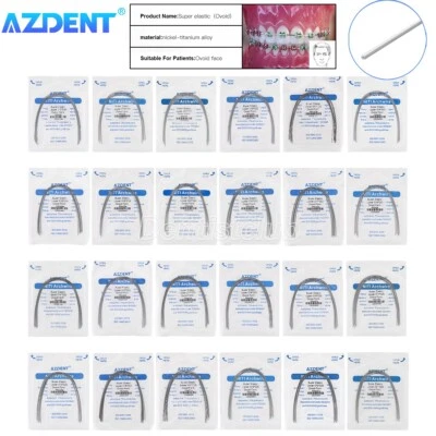 AZDENT Dental Ortho Super Elástico Niti Arco Alambres Rectangular Ovoide Superior/Inferior Foto 1 de 4