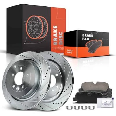 Rotores de freno perforados y pastillas de freno para Land Rover LR3 LR4 Range Rover Sport trasero Foto 1 de 4