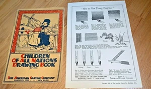 1923 AMERICAN CRAYON COMPANY - CHILDREN OF ALL NATIONS DRAWING BOOK Sandusky OH - Picture 1 of 12