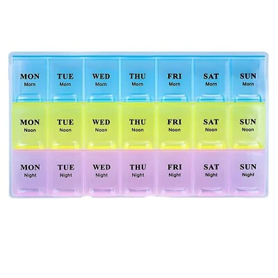 Weekly Daily Pill Box Organiser Tablet Medicine Storage Dispenser 7 Day Night UK - Image 1 of 4