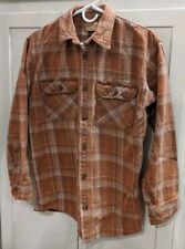 CE Schmidt Workwear Mens Size M Brown Plaid Button Up Long Sleeve Flannel Shirt 