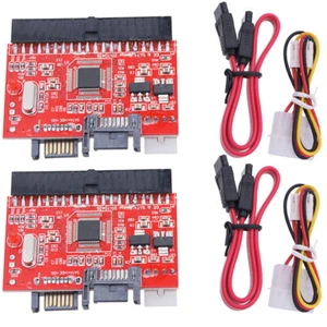 2Pcs IDE TO Serial ATA SATA Interface Hard Drive HDD Adapter Converter W/ Cable - Picture 1 of 12