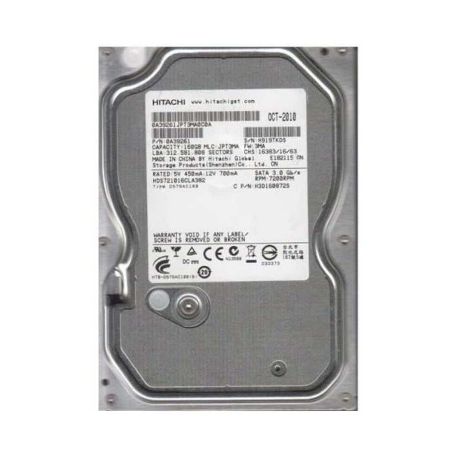 Hitachi Deskstar 7K1000.C 160GB 7.2K SATA Hard Drive 0A39261 - Image 1 of 1