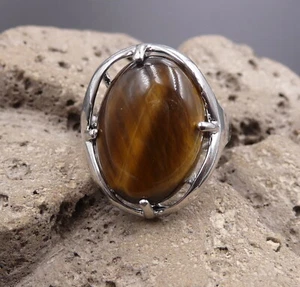 Bague réglable en Oeil de Tigre d'Afrique du Sud - Bild 1 von 3