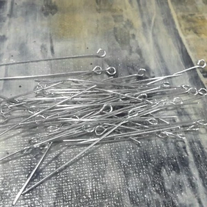 304 Stainless Steel Eye Pin, 50mm, Hole 2mm, Pin 0.7mm, 200 pieces ,Free post - Picture 1 of 3