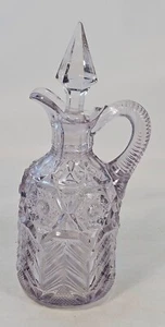 Cruet Cambridge Glas Sonne Lavendel Farbe Feder Linienmuster - Bild 1 von 9