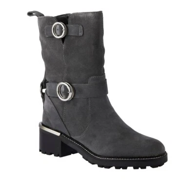 Botas de Moto Vince Camuto Talla 8M Kerivini Cuero Gris Trueno $139 Foto 1 de 4