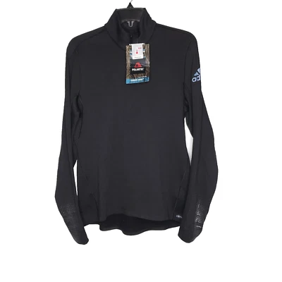 Camisa Adidas Mujer Talla L Climalite Polartec Reflectante Cuarto Cremallera Larga Negra  Foto 1 de 4