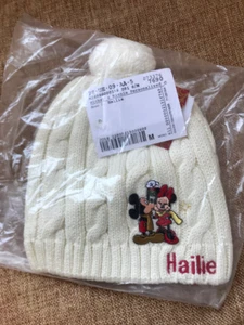 Disney Mickey & Minnie Girls Knit Beanie Personalized Monogram Hailie  S/M 5-7  - Picture 1 of 2