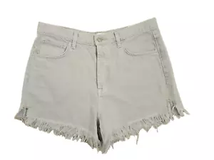 7 For All Mankind Womens Size 32 Easy Ruby Cut Off Short Light Gray MSRP 128 - Picture 1 of 6
