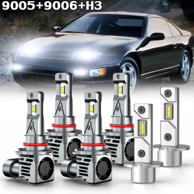 Combo de faros LED altos bajos + faros antiniebla para Nissan 300ZX 1990-1996 6000K Foto 1 de 4