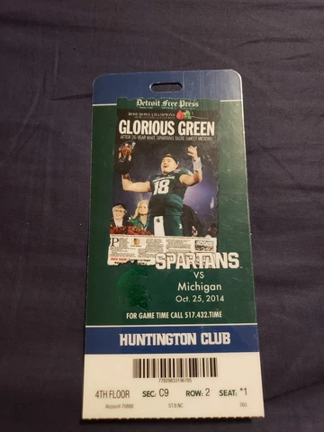 2014 Michigan Wolverines vs Michigan State Spartans Plastic Ticket Cover