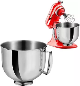 Stainless Steel Mixer Bowl, 5.5 QT, Compatible With KitchenAid Tilt-Head Stan... - Picture 1 of 6