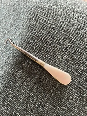 Victorian Child Button Hook Mother Of Pearl Handle Rare Nice 3” Plus Hook - Image 1 of 4