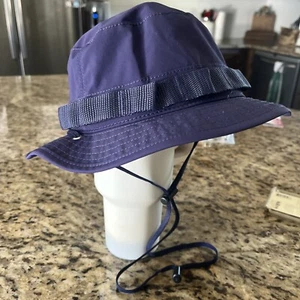 $49 J.Crew Fishing Bucket Hat Fleece Lined | S-M | Navy Orange Neck Tie NWT - Picture 1 of 7