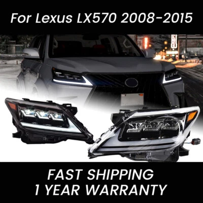 For Lexus LX570 2007-2015 LED Headlight DRL Sequential Signal LED Low/High Beam - Image 1 of 4
