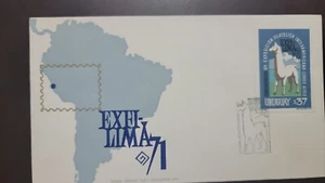 P) 1971 URUGUAY, INTER AMERICAN EXHIBITION "EXFILIMA" LIMA PERU, AIRMAIL, MAP SO - Picture 1 of 1