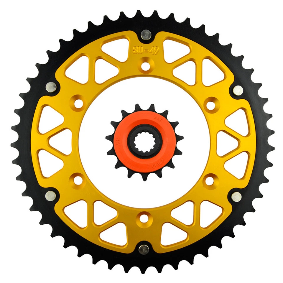 15T Front 49T Rear Sprockets For Suzuki DRZ400 E/S/SM 00-23 RM250 DRZ250 RMZ250 — 第 1/1 张图片
