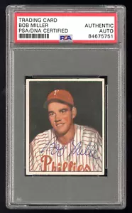 Bowman 227 Bob Miller 1950 PSA/DNA HQ autografiado sin derechos de autor solo 2 PSA calificado - Imagen 1 de 2