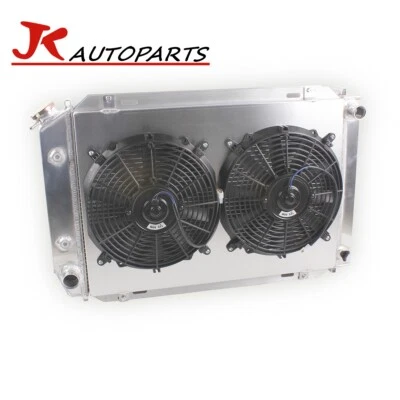Para 79-92 93 Ford Mustang Foxbody AT MT 3 filas aluminio cubierta radiador ventilador 2X12" Foto 1 de 4