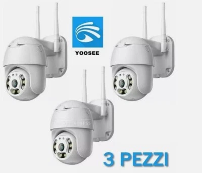3X TELECAMERA IP CAM PTZ WIFI Camera Dome WIRELESS Esterno SPEED ZOOM YOOSEE - Immagine 1 di 4