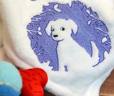 Toalla de mano bordada y en relieve para cachorro perro mascota  Foto 1 de 3