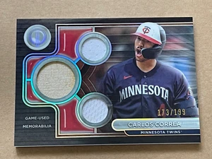 2024 Topps Tribute CARLOS CORREA Triple BAT JERSEY /199 Minnesota Twins - Picture 1 of 2