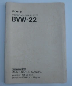 Service Manual (Volumes 1 and 2) for Sony BVW-22 Betacam SP Player - Picture 1 of 2