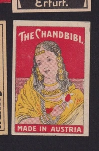 Ancienne   étiquette  allumettes Autriche  BN149389 The Chandbibi Femme Inde - Imagen 1 de 1