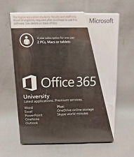 New Sealed Microsoft Office 365 University 4 Yr Subscription Academic for PC Mac