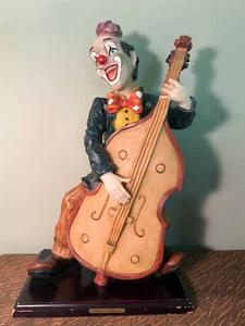 Vintage ~15" Resin CLOWN PLAYING BASS / CELLO - Fineart Handcrafted - Fine Art - Bild 1 von 4