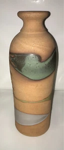 Vintage Swirl Drip Glaze Bottle Vase Mexico Studio Art Pottery terra cotta Decor - Picture 1 of 12