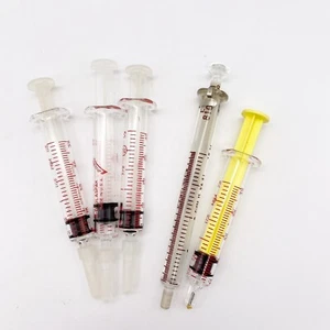 Vintage B-D Becton Dickinson & Gold Seal Glass Medical Syringes Set Of 5 - Picture 1 of 4