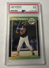 1989 DONRUSS #182 KIRBY PUCKETT  *BASE PSA 9 MINT*  MINNESOTA TWINS