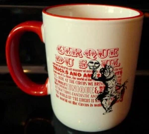 Cirque Du Soleil Mug Red and White with Circus Jester and Creed on Cup - Picture 1 of 7