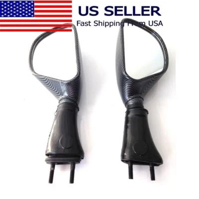 NUEVO espejos retrovisores de carreras de carbono para Kawasaki Ninja ZX6R ZX9R 650R Foto 1 de 4