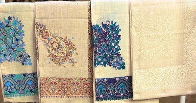 Ghutra/scialle/Shemagh puro pashmina colorato a mano - misura 60 * 60 pollici - Immagine 1 di 4