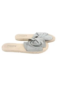 ESPADRIJ Pantoletten Damen Gr. 37 Grau Schleife Espadrille - Bild 1 von 3