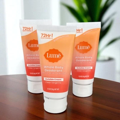 LUME Whole Body Deodorant   .5 oz 72 hr Control   ( Lot of 3 )  Clean Tangerine - Image 1 of 4
