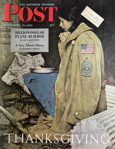 1943 Norman Rockwell Saturday Evening Post Refugee Thanksgiving Full Magazine - Picture 1 of 4