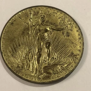GROSSE 3" LIBERTY MCMVII VEREINIGTE STAATEN VON AMERIKA ZWANZIG DOLLAR REPLIKAT MÜNZE - Bild 1 von 2